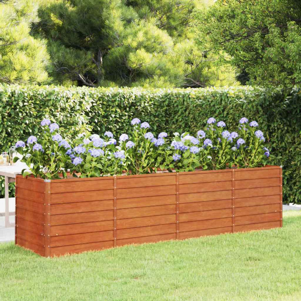 Arriate Oxidado De Acero Corten 320x80x77 Cm_1