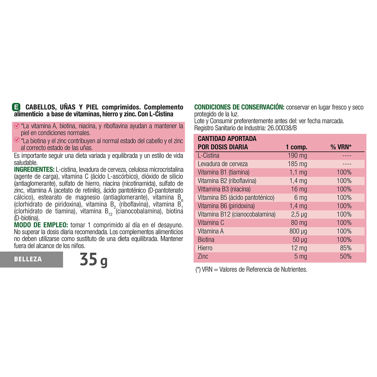 Multivigor para cabelo, unhas e pele Santiveri 48 comprimidos
