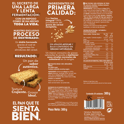 Embalagem com 2 pães tradicionais Santiveri Dextrin 300 g