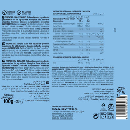 Tosta de Aveia Leve e Crocante Santiveri 100 g