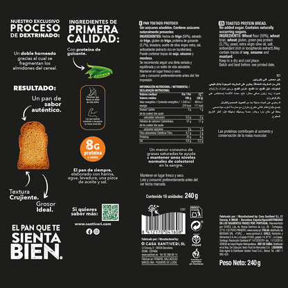 Pão Torrado Santiveri 25% Proteína 240 gr