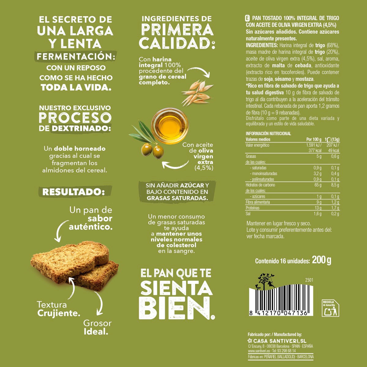 Pan dextrin AOVE Santiveri 200 g