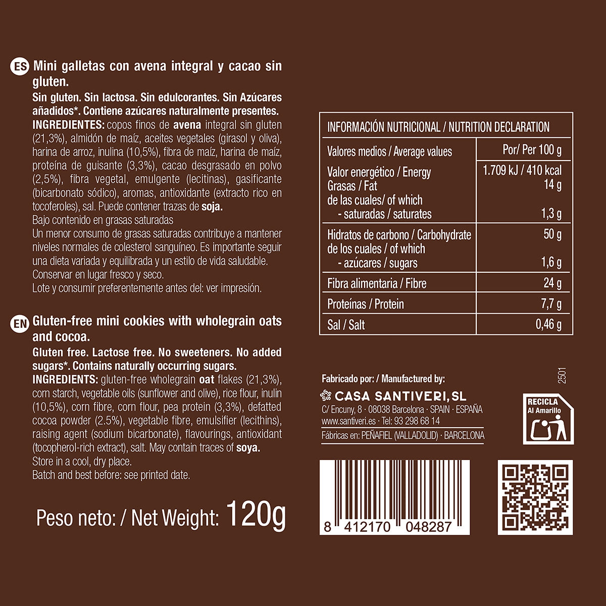 Galletas triple zero jungla cacao Santiveri