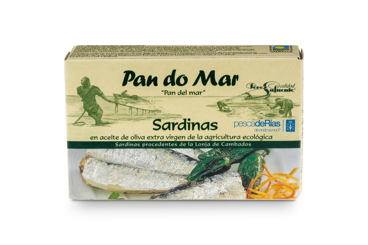 Sardinas en aceite de oliva ecológico en Lata Pan do Mar 120g