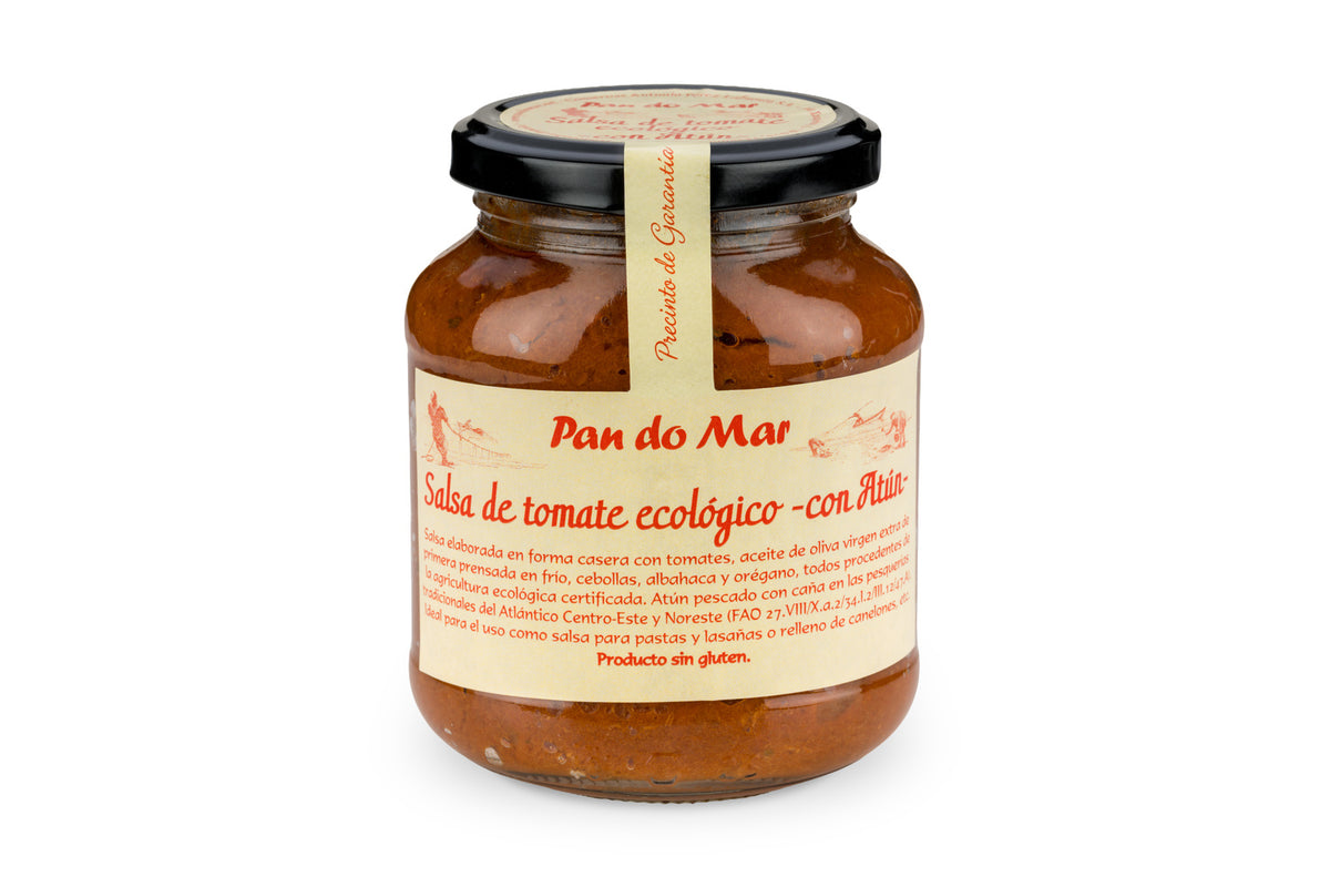 Salsa de tomate ecológico con atún en Vidrio Pan do Mar 340g