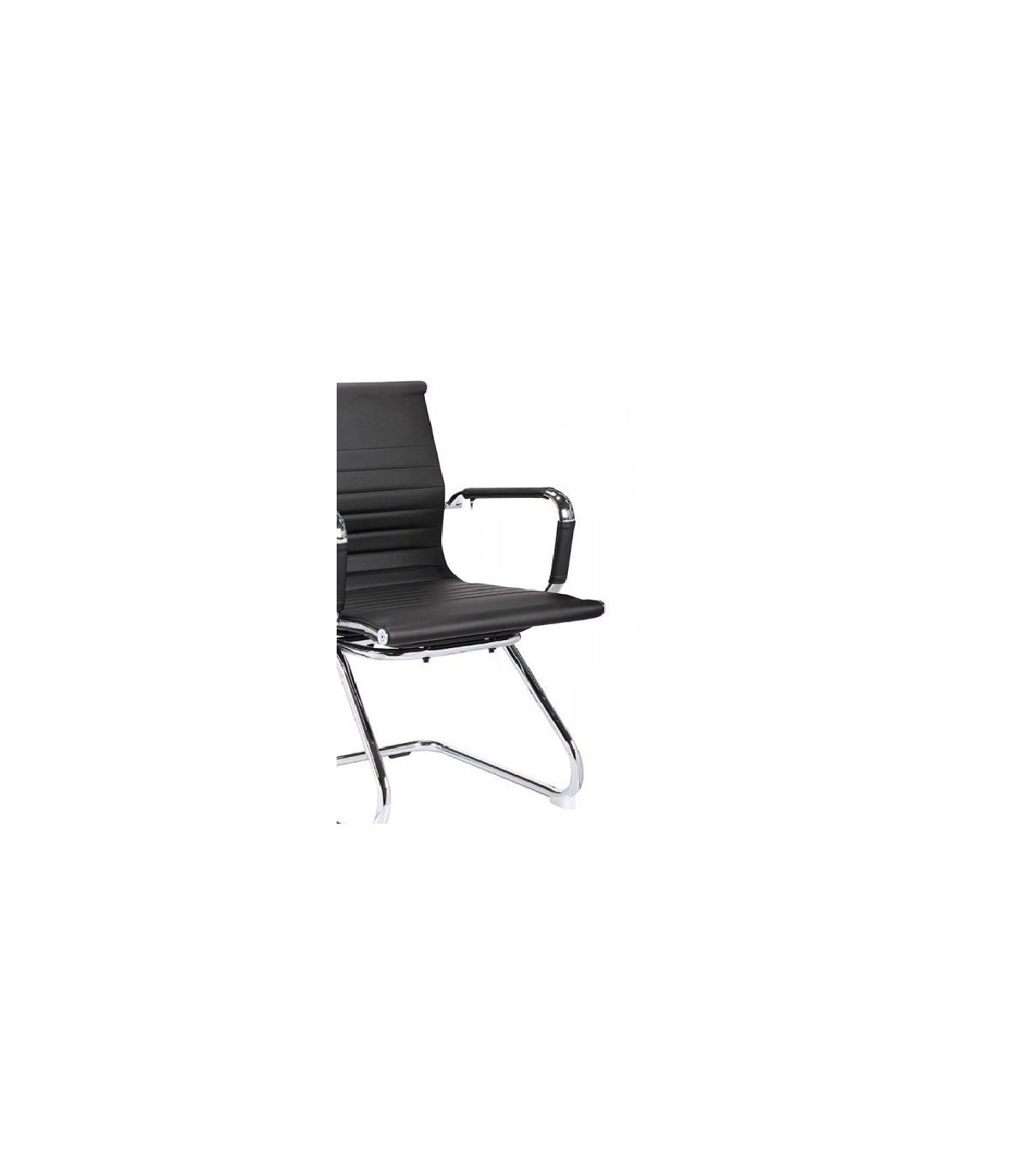 Pack De Dos Sillas Confidente Tapizado En Piel Sintetica Negro, 57 Cm(ancho) 90 Cm(altura)_3