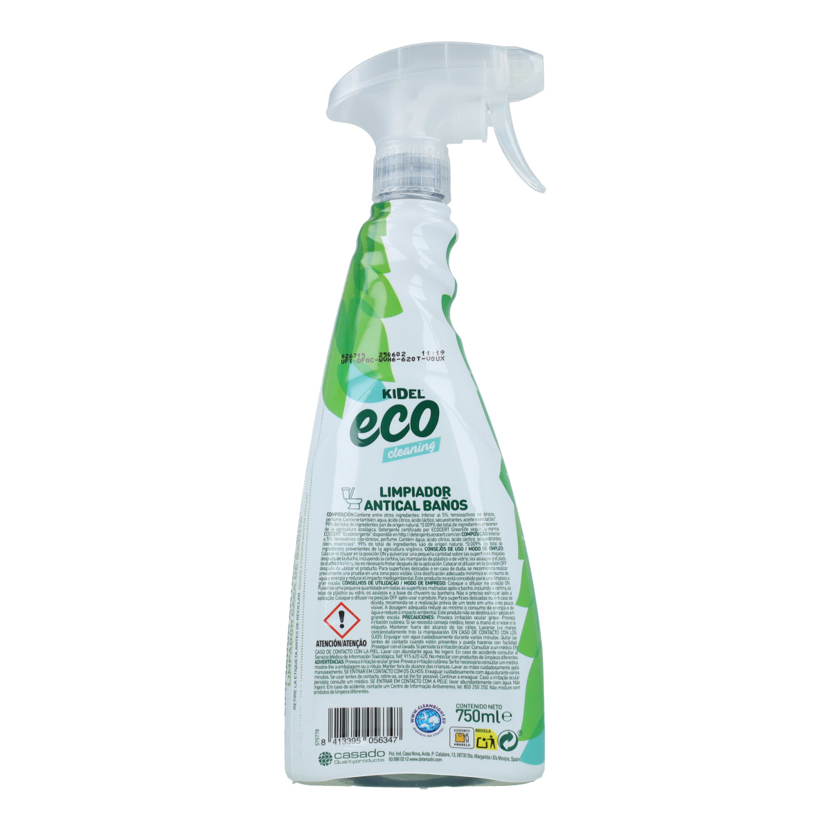Spray de limpeza anti-calcário para casa de banho Kidel Mimidu ECO 750 ml