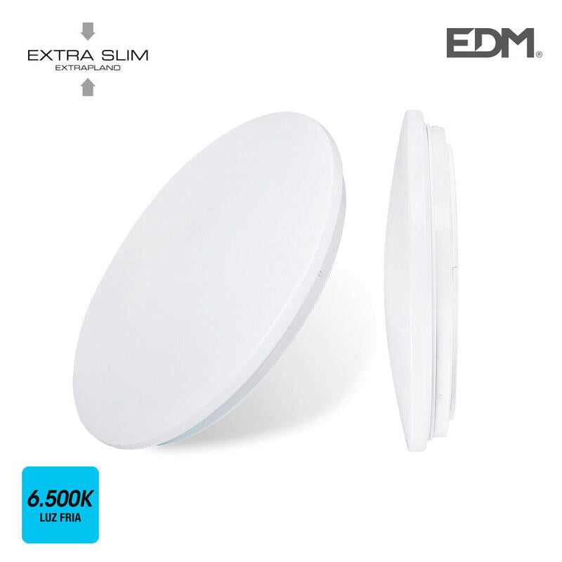 Plafon/aplique Led De Superficie 18w 6500k Ø33x6,6cm Edm_0