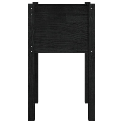 Jardineras 2 Unidades Madera Maciza De Pino Negro 40x40x70 Cm_4