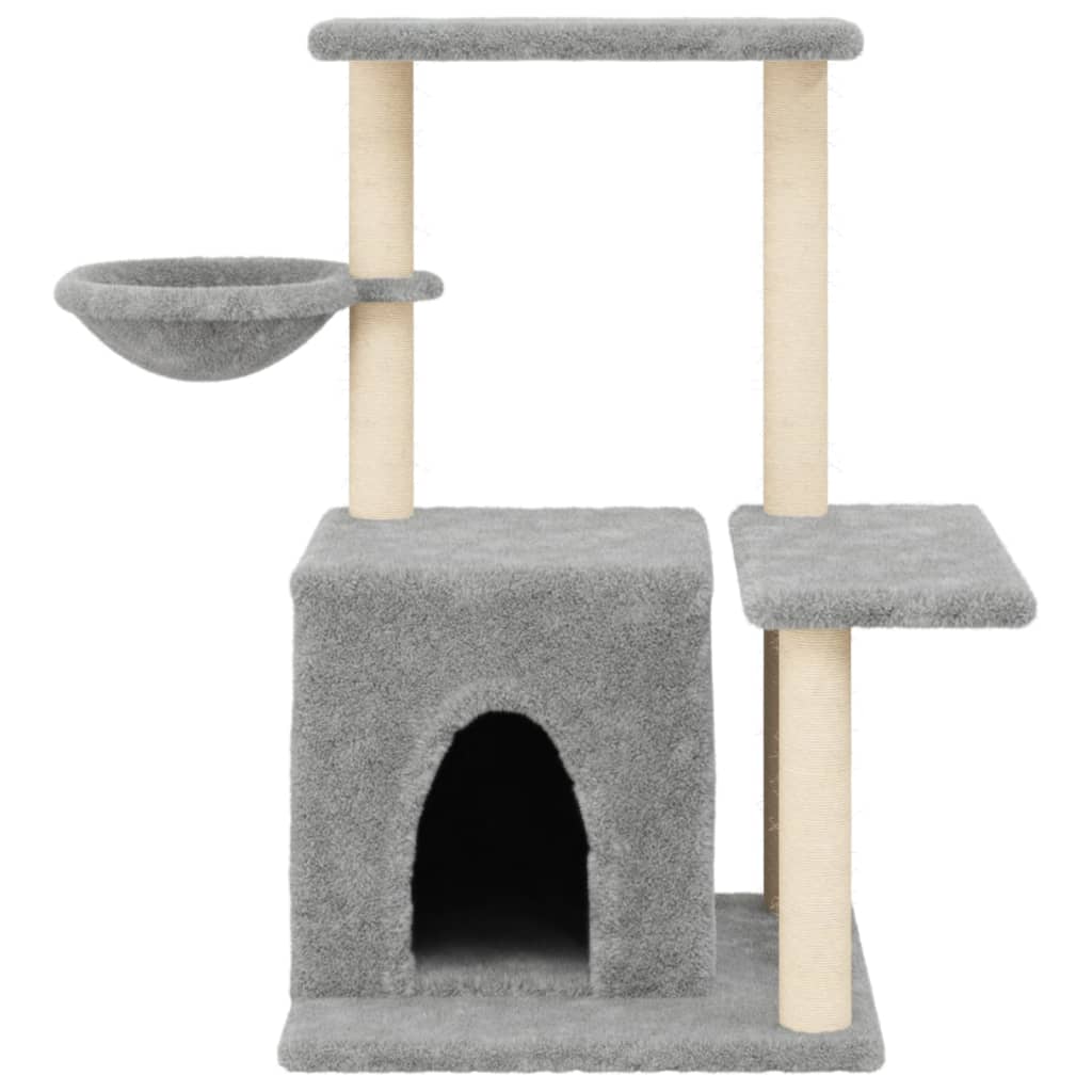 Rascador Para Gatos Con Postes De Sisal Gris Claro 83 Cm_3