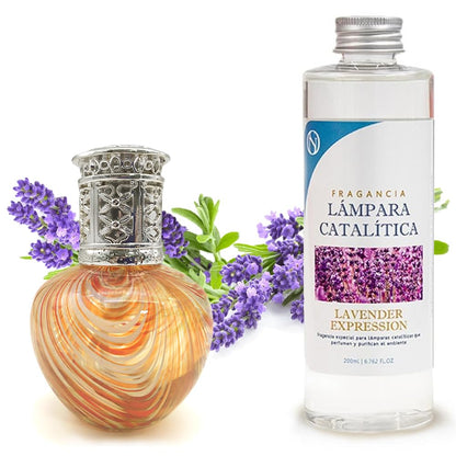 Lámpara Catalítica Orange Waves + Fragancia Lavender Expression 500 Ml - Elimina Malos Olores, Impurezas Y Perfuma_0