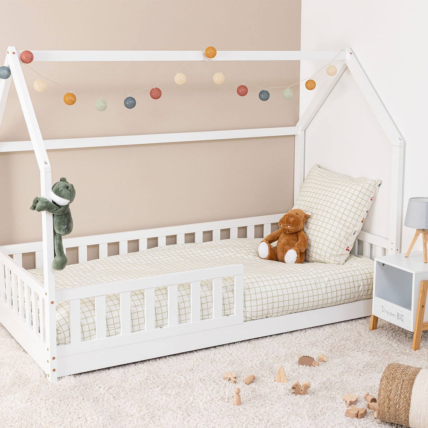 Cama Infantil Cabaña Bosco Blanco 90x190cm Con Colchón Serenia Transpirable_4