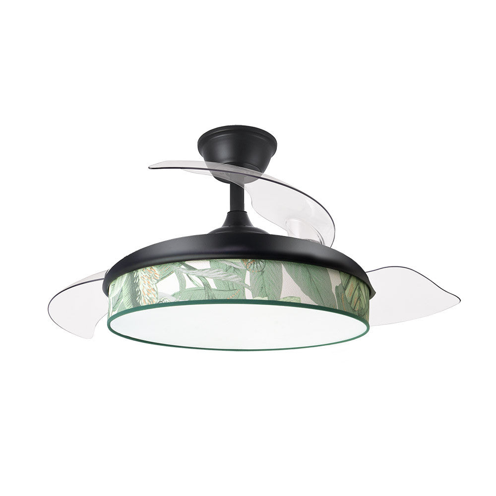 Ventilador Dc Moda 72w Negro/hoja Verde 108d 3aspas 7200lm 3000k,4000k,6000k Remoto+memoria+temporizador_1