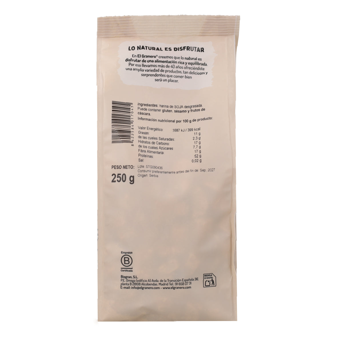 El Granero Soja Textura Grossa 250 gr