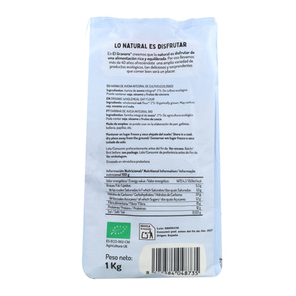 Harina de Avena Integral Bio El Granero 1 Kg