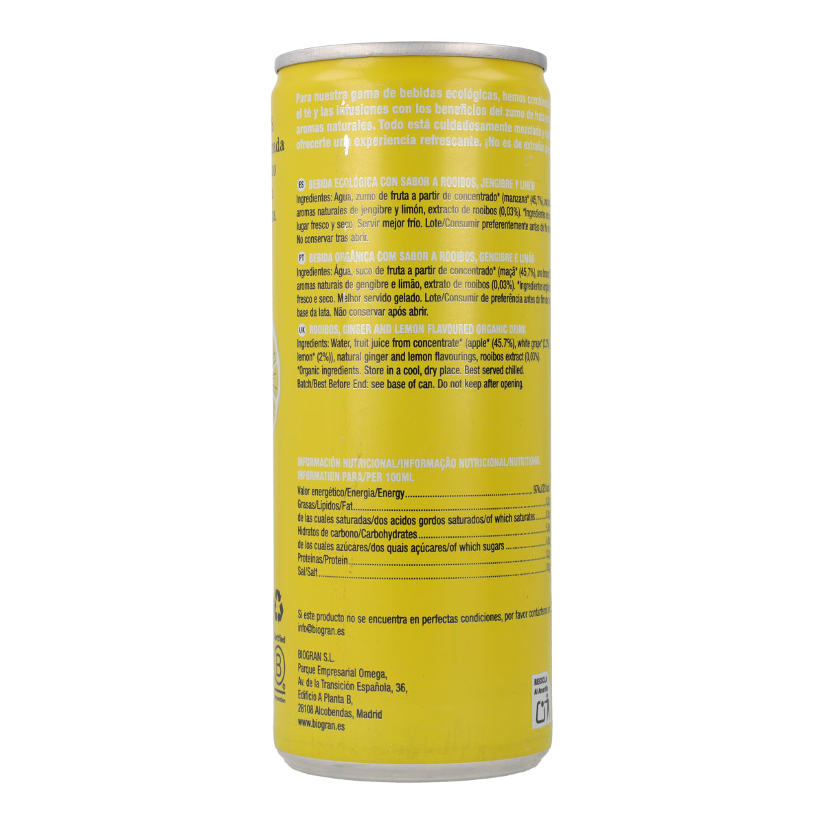 Refrigerante Cupper de Gengibre, Limão e Rooibos 250 ml