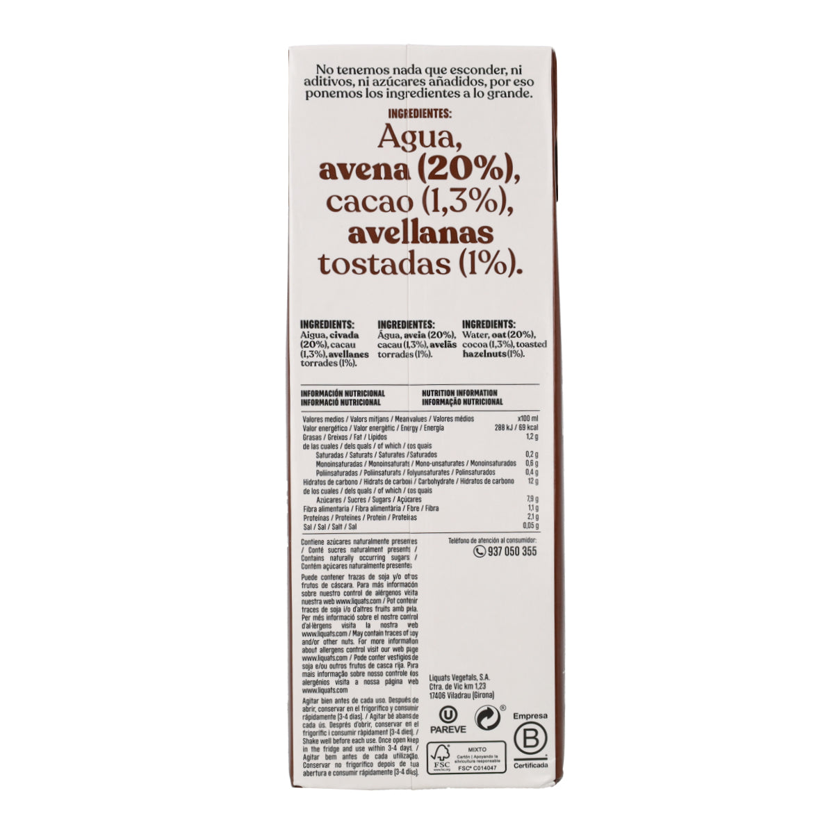 Bebida de Aveia com Chocolate Yosoy 1L