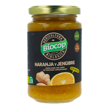 Embalagem de 2 compotas biológicas de laranja e gengibre Biocop, 265 g