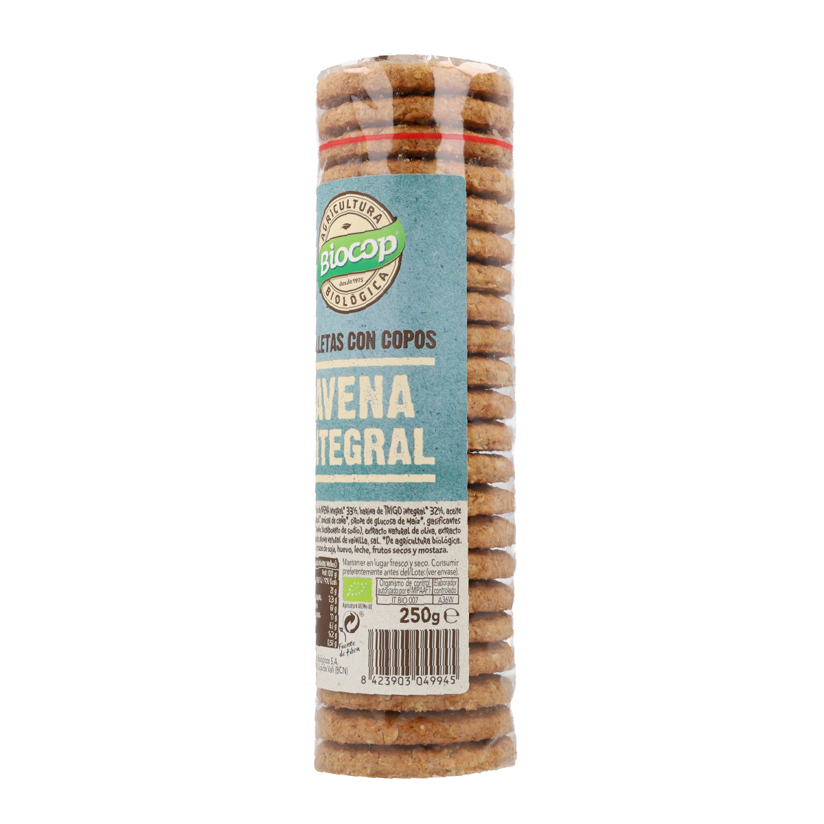 Bolachas de flocos de aveia integrais Biocop, 250 g