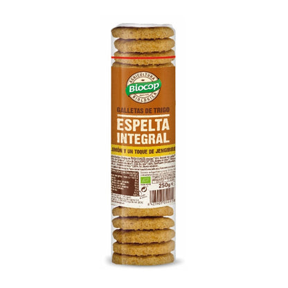Bolacha Integral de Espelta, Gengibre e Limão Biocop 250g