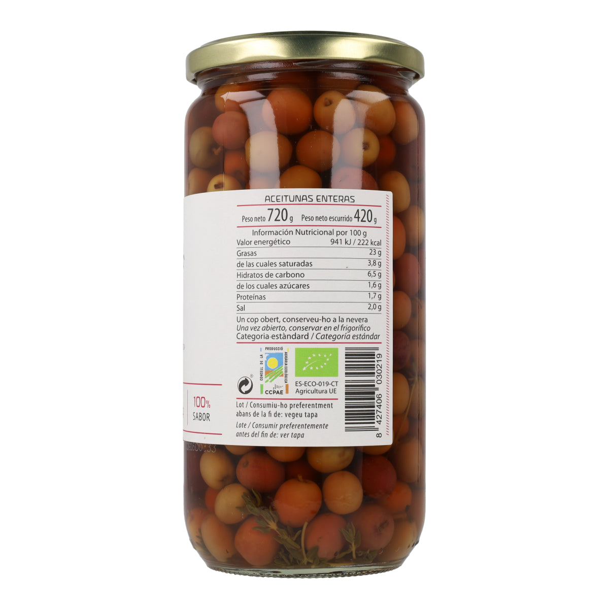 Azeitonas ECO Arbequina Cal Valls 720 g