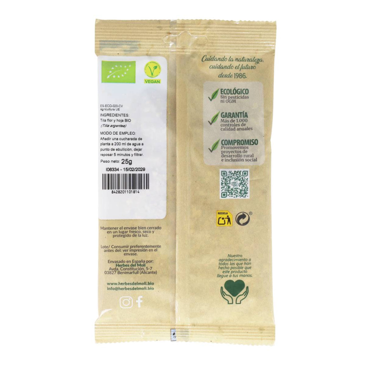 Folhas de tília Herbes del Molí, 25 gr