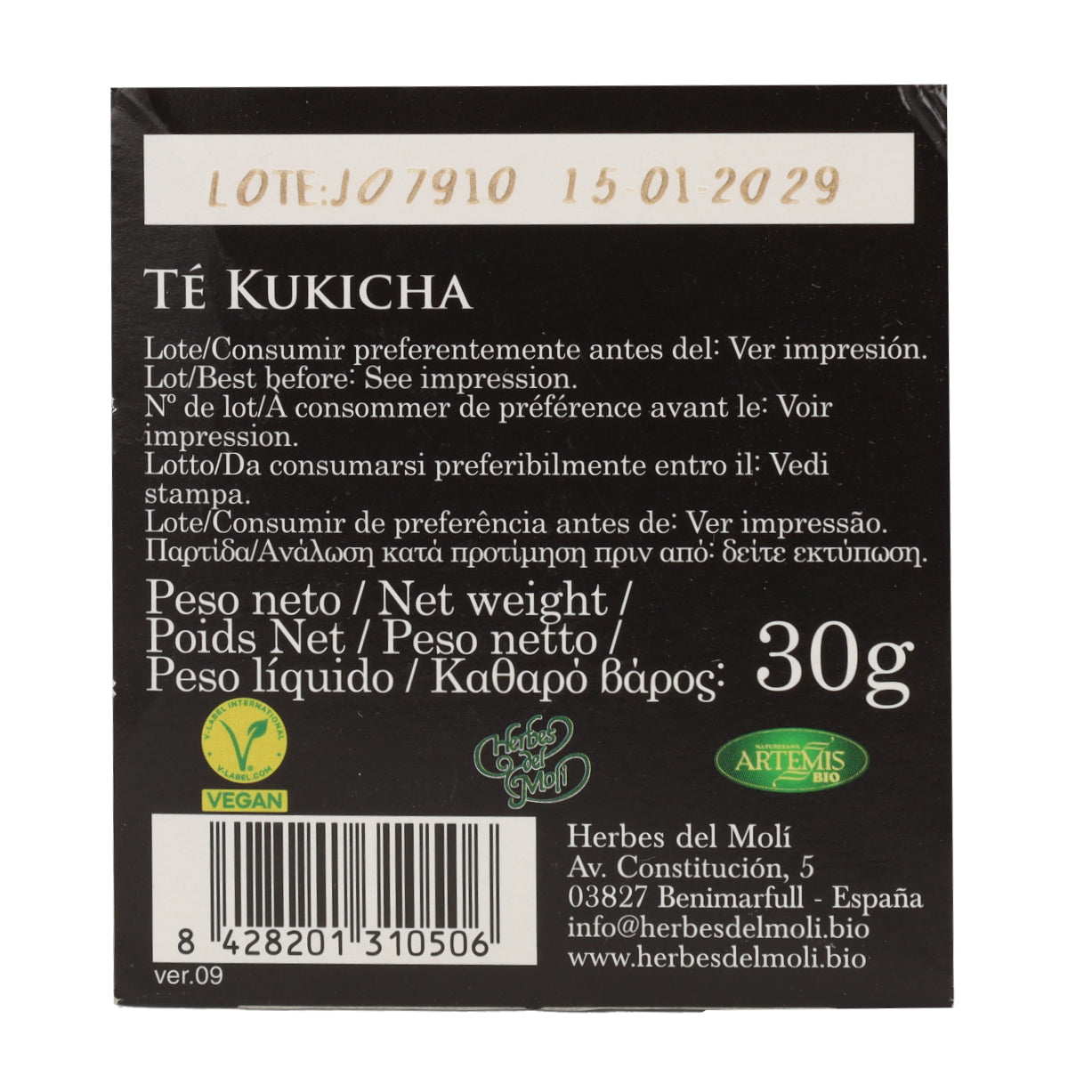 Kukicha Artemis Bio Chá 20 sacos