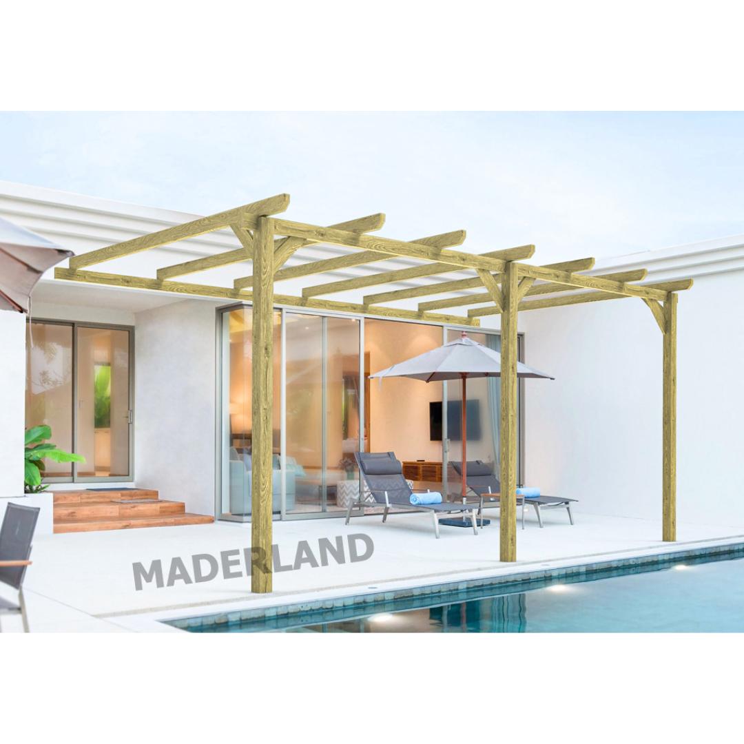 Pérgola anexa em madeira maciça Oviedo Maderland