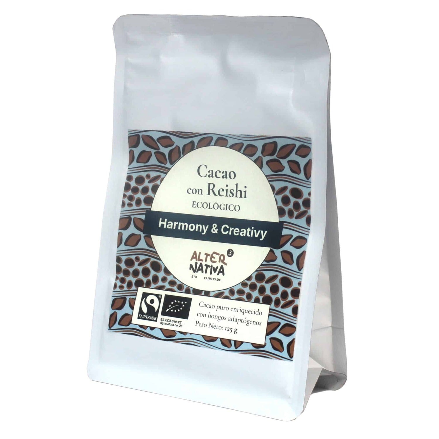 Cacao con Reishi 90% Puro BIO vegano, sin gluten y sin azúcares añadidos Alternativa3 125 g