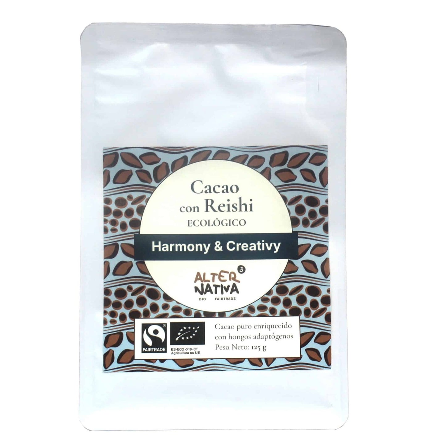 Cacao con Reishi 90% Puro BIO vegano, sin gluten y sin azúcares añadidos Alternativa3 125 g