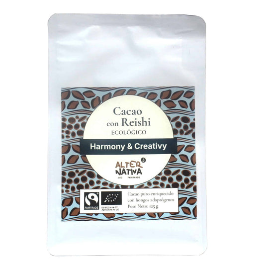 Cacao con Reishi 90% Puro BIO vegano, sin gluten y sin azúcares añadidos Alternativa3 125 g