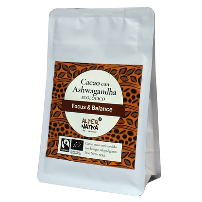 Cacao con Ashwagandhai 90% Puro BIO vegano, sin gluten y sin azúcares añadidos Alternativa3 125 g