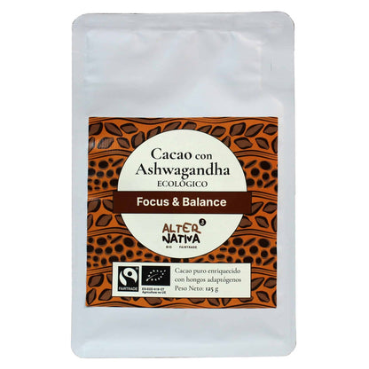 Cacao con Ashwagandhai 90% Puro BIO vegano, sin gluten y sin azúcares añadidos Alternativa3 125 g