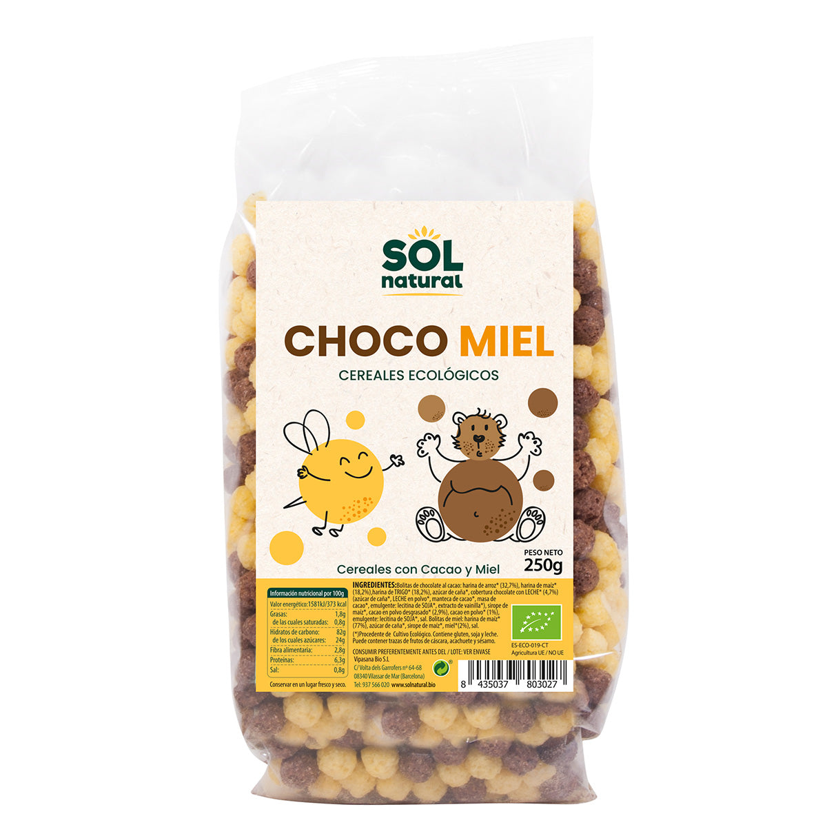 Bolitas Choco-Miel Bio Sol Natural 250 g