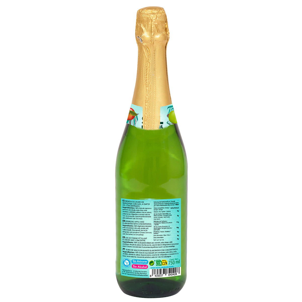 Espumoso Manzana Sin Alcohol Sol Natural 750 ml