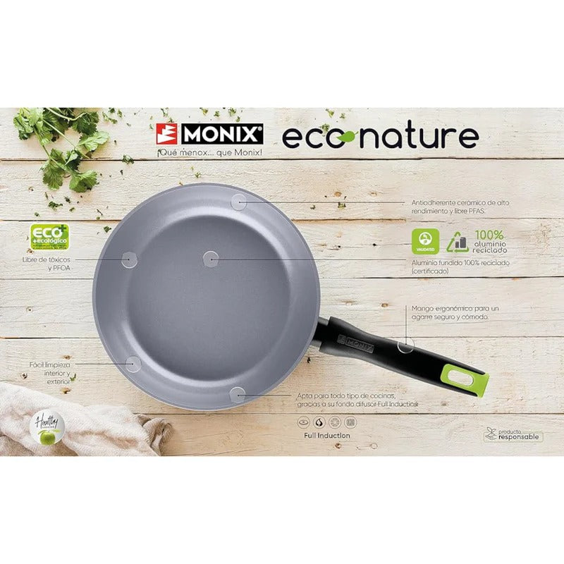 Sartén 20CM de Aluminio Forjado con Antiadherente Cerámico Eco Nature Monix