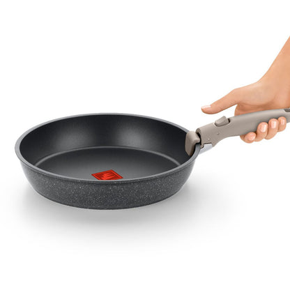 Set 3 Sartenes 20-24-26CM One Click Pietra Aluminio Forjado Antiadherente Mango Desmontable Monix