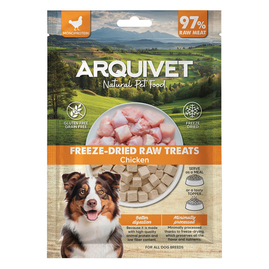Snack Liofilizado para perros Dados de Pollo 50gr Arquivet
