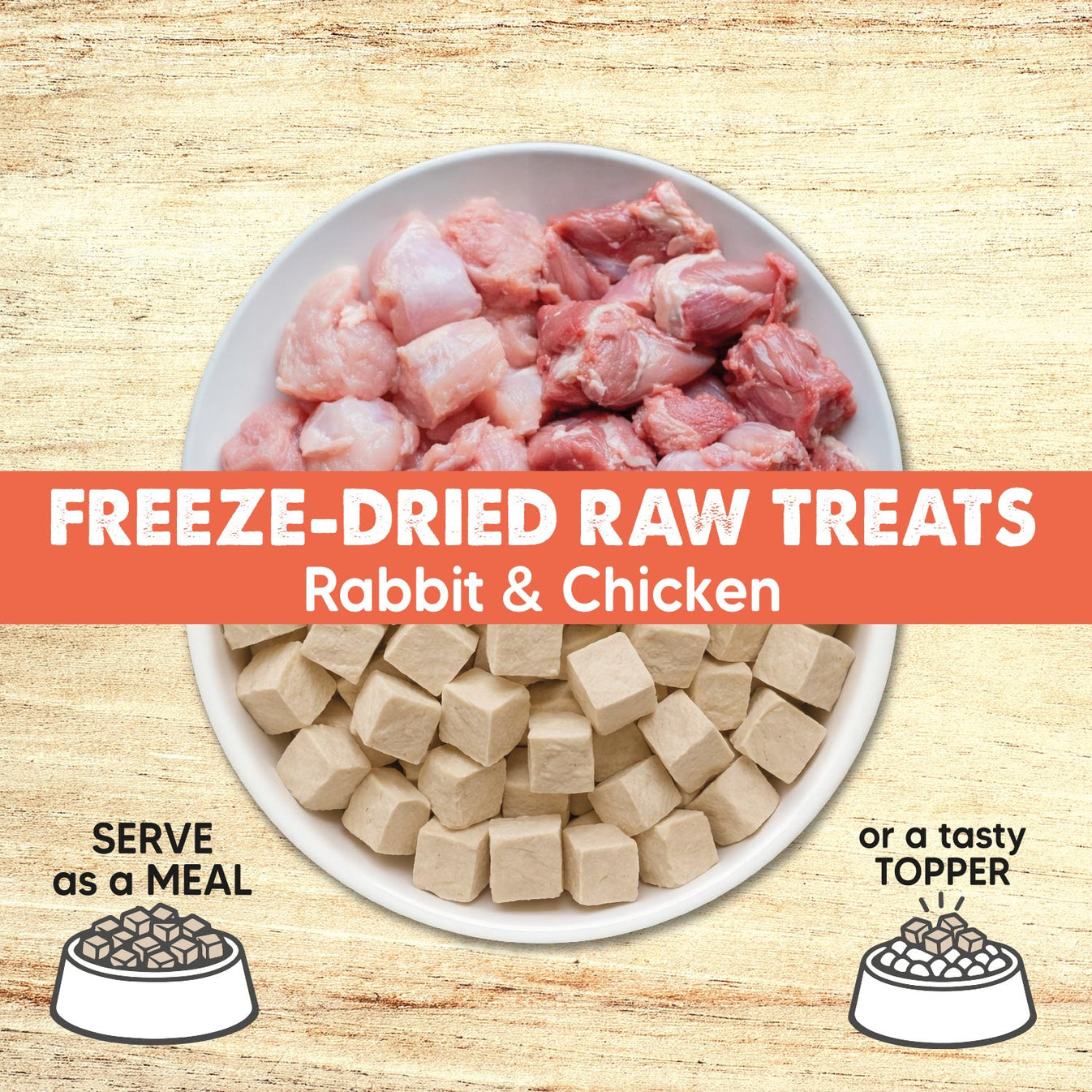 Snack Liofilizado para perros Dados de Conejo y Pollo Arquivet 50 g