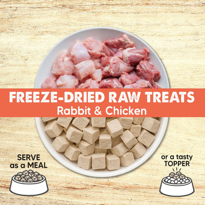 Snack Liofilizado para perros Dados de Conejo y Pollo Arquivet 50 g