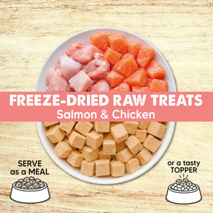 Snack Liofilizado para perros Dados de Salmón y Pollo 50gr Arquivet
