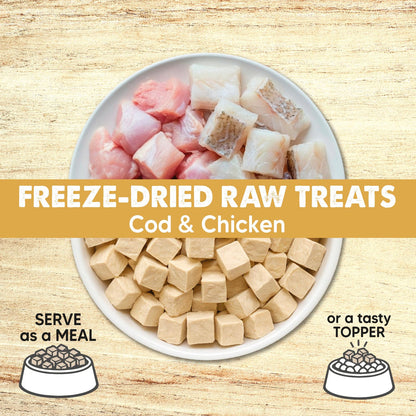 Snack Liofilizado para perros Dados de Bacalao y Pollo 50gr Arquivet