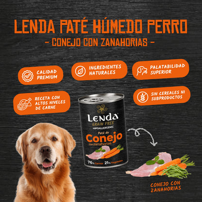 Paté para Perros de Conejo Grain Free Lenda 400 g