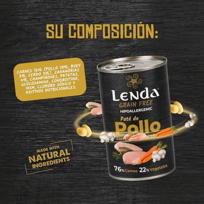 Paté para Perros de Pollo Grain Free Lenda 400 g