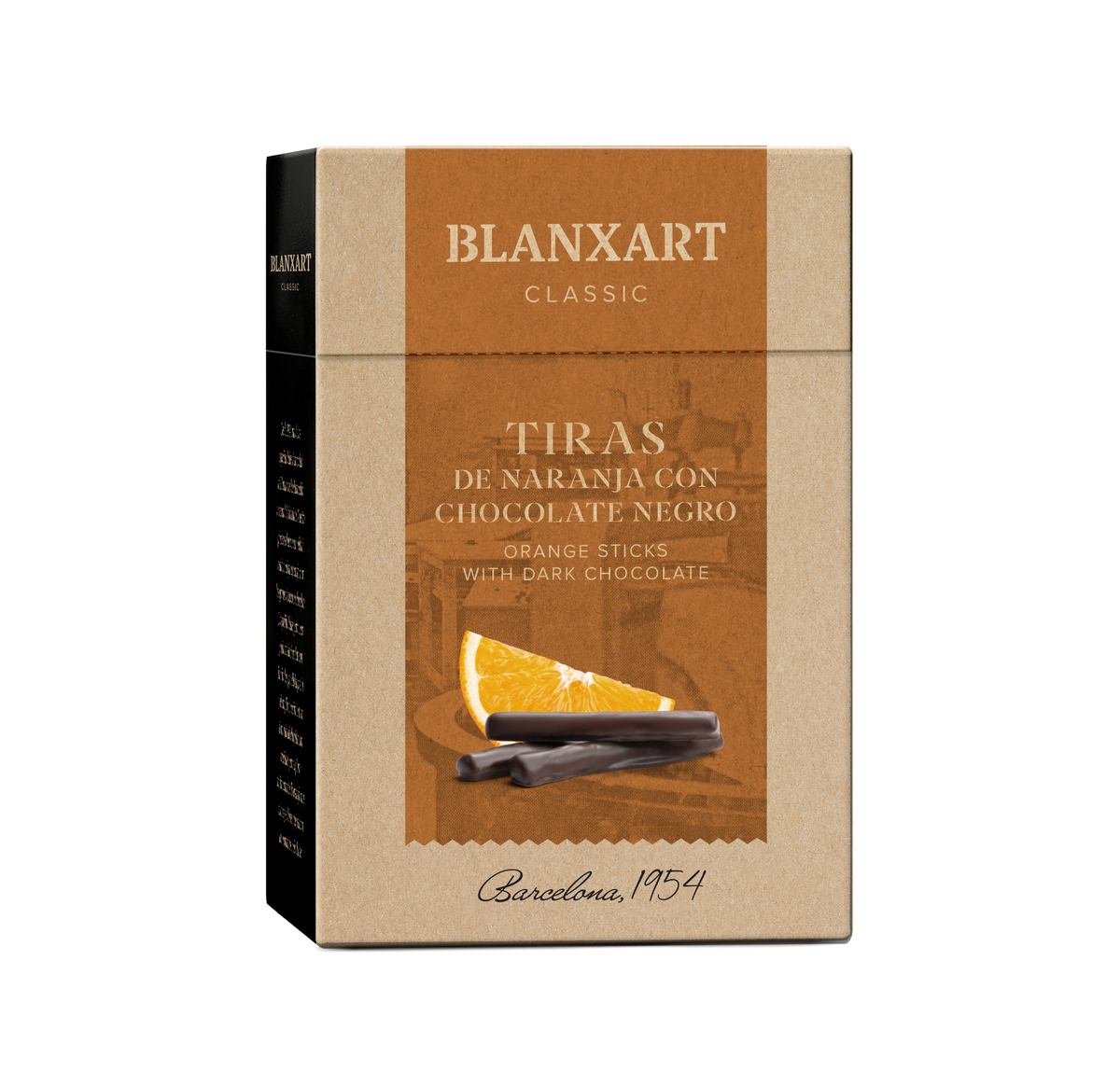 Tiras de Naranja confitadas con Chocolate Negro Blanxart 100 g