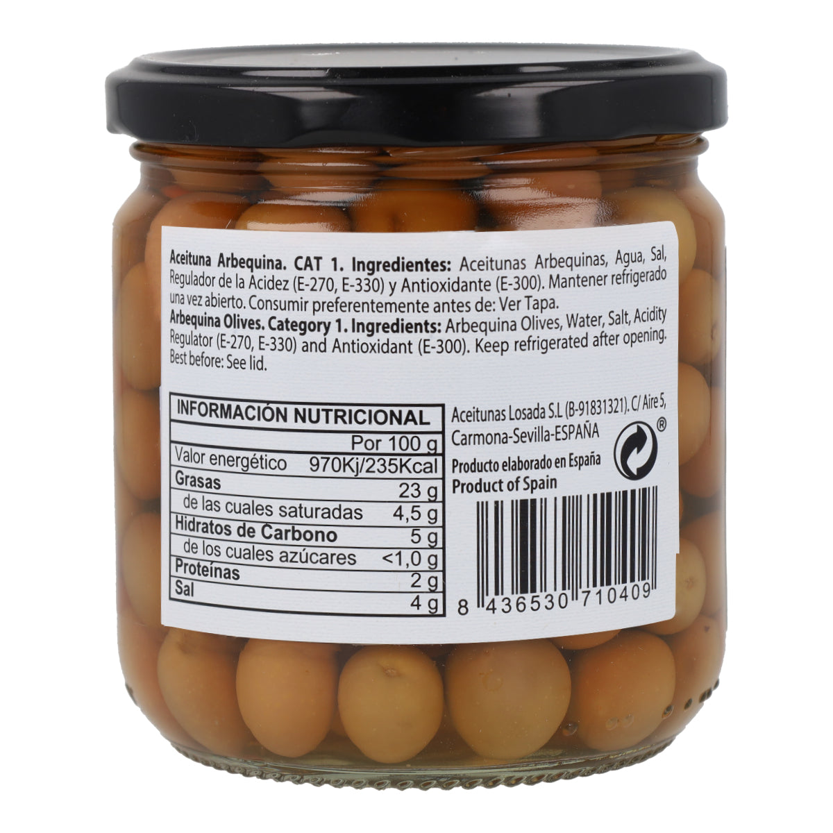 Aceituna Arbequina Aceitunas Losada 345 g