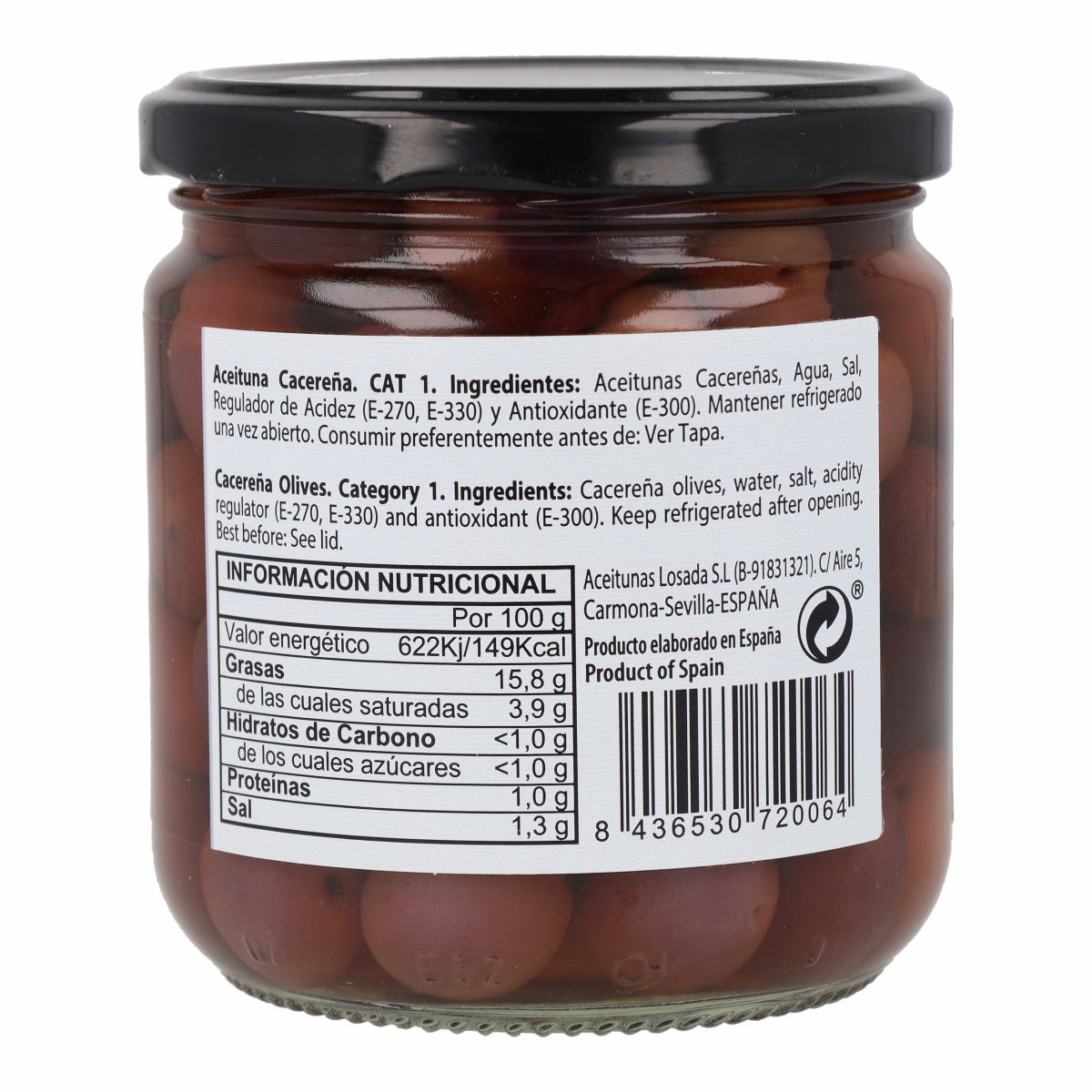 Aceituna Cacereña Aceitunas Losada 345 g