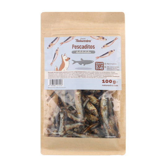 Snack natural para perros de espadines deshidratados 100 g NaturExtra