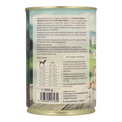 Comida húmeda para perros sabor cabra 400 g NaturExtra