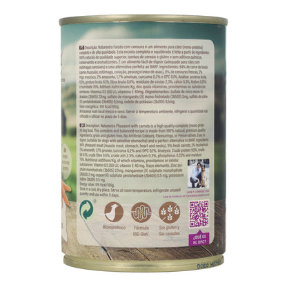 Comida húmeda para perros sabor faisán 400 g NaturExtra